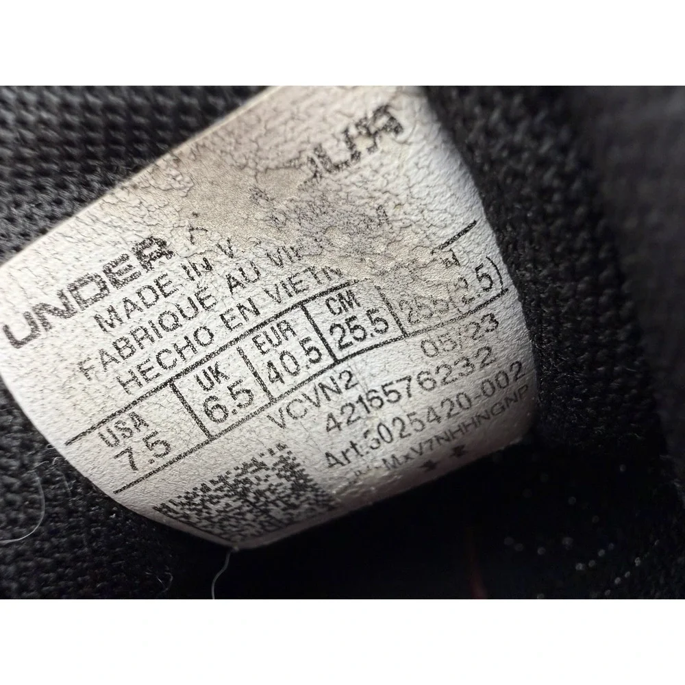 Under Armour Shoes Mens 7.5 Black Charged Escape Running Tennis Shoes Sneakers